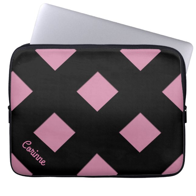 Geometrische Überfahrt-schwarze Pastelllinien mit Laptopschutzhülle (Vorderseite)