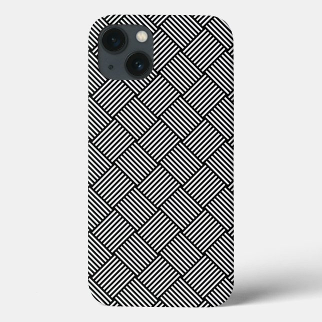 Geometrische überprüfte Textur Case-Mate iPhone Hülle (Rückseite)