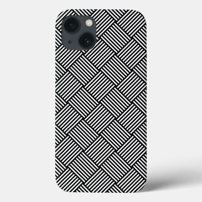 Geometrische überprüfte Textur Case-Mate iPhone Hülle (Rückseite)