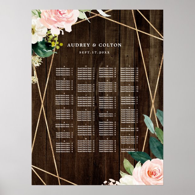 Geometrische Übersicht über die ALPHABETISCHE Anor Poster (Vorne)