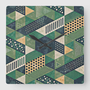 Geometrische Uhr der hinteren Wand