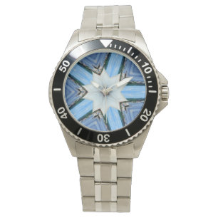 geometrische Uhr des weißen Sternes mit 10 Punkte