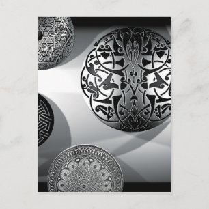 Geometrische und architektonische Muster Postkarte