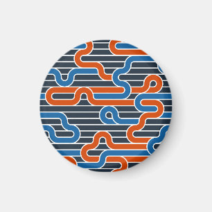 Geometrische verdrehte Linien Vintage Magnet