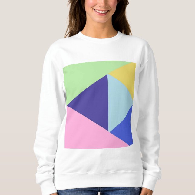 geometrische, vielfarbige Kunst Sweatshirt (Vorderseite)