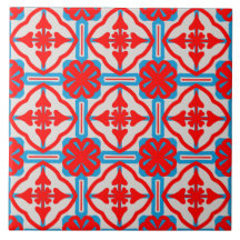 Geometrische vier rote Blätter Keramikfliesen