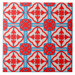 Geometrische vier rote Blätter Keramikfliesen Fliese