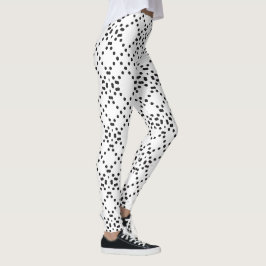 Geometrische vierpolige Muster aus schwarzen Punkt Leggings