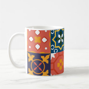 Geometrische Vintage-Fliesen Ornamentales Muster Kaffeetasse
