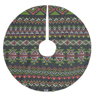 Geometrische Vintage: nahtlose Muster-Sammlung. Polyester Weihnachtsbaumdecke