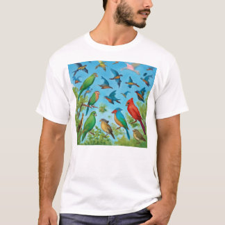 Geometrische Vögel - Freiheit im Flugsport T-Shirt
