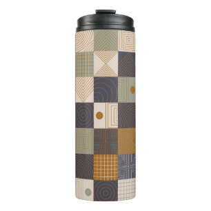 Geometrische Wandmalerei-Hintergrund. Moderne stil Thermosbecher