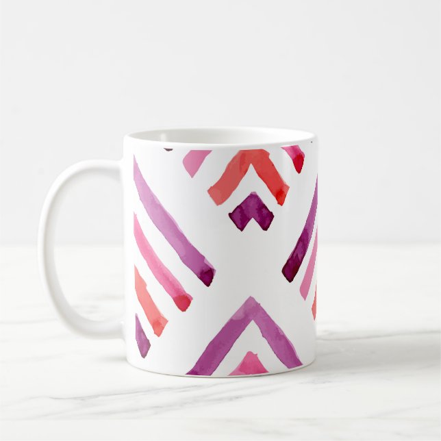 Geometrische Wasserfarbe Abstrakt Nahtloses Muster Kaffeetasse (Links)