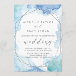 Geometrische Wasserfarbe | Silberhochzeit Einladung