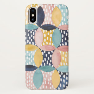 Geometrische Wasserfarbkreise iPhone X Hülle