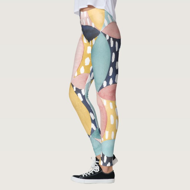 Geometrische Wasserfarbkreise Leggings (Links)