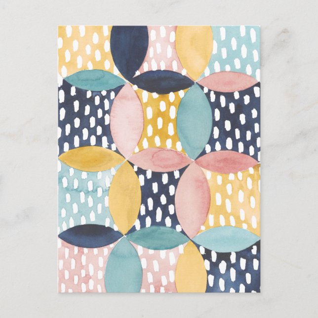 Geometrische Wasserfarbkreise Postkarte (Vorderseite)