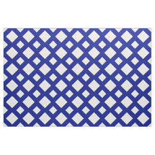 Geometrische weiße Diamanten auf dunkelblauem Stoff
