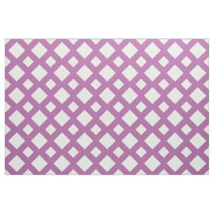 Geometrische weiße Diamanten auf Lavendel-Gewebe Stoff