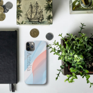 Geometrische Welle staubig blau rosa Case-Mate iPhone Hülle