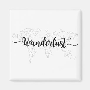 Geometrische Weltkarte des Wanderlust Magnet