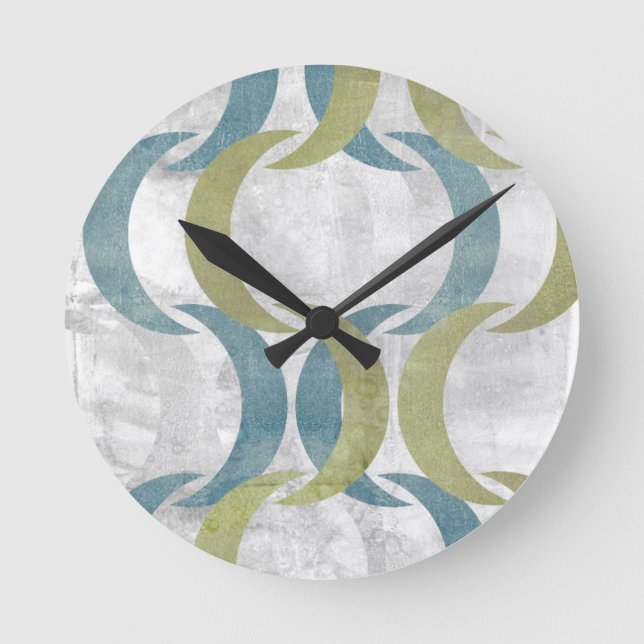 Geometrische Wiederholung III Runde Wanduhr (Vorderseite)