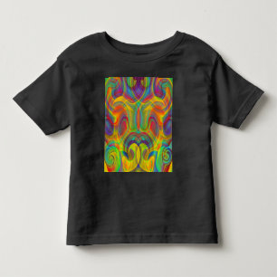 GEOMETRISCHE WIRBEL FARBENFROHE KUNST ABSTRAKT  KLEINKIND T-SHIRT