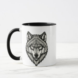 Geometrische Wolfskunst Keramik-Tasse Tasse