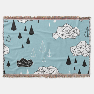 Geometrische Wolken und Regen, nahtloses Muster. Decke