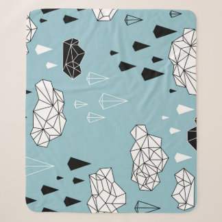 Geometrische Wolken und Regen, nahtloses Muster. Sherpadecke