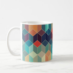 geometrische Würfel des Hipsters: Hintergrund des Kaffeetasse