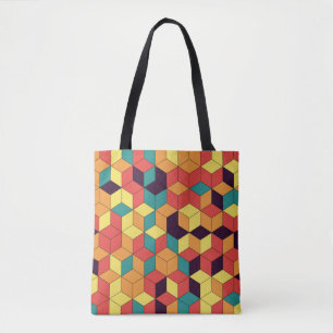 Geometrische Würfel, farbige, nahtlose, Vintage Mu Tasche