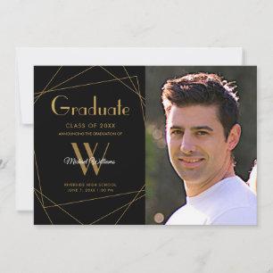 Geometrischer Abschluss für das moderne Schwarze F Ankündigung