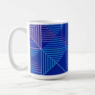 Geometrischer abstrakter Becher Blau Pink Neon-Mus Kaffeetasse