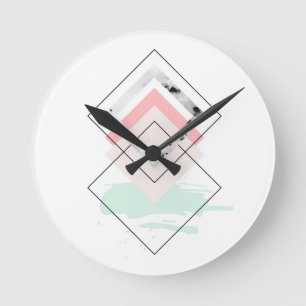Geometrischer abstrakter Entwurf Runde Wanduhr
