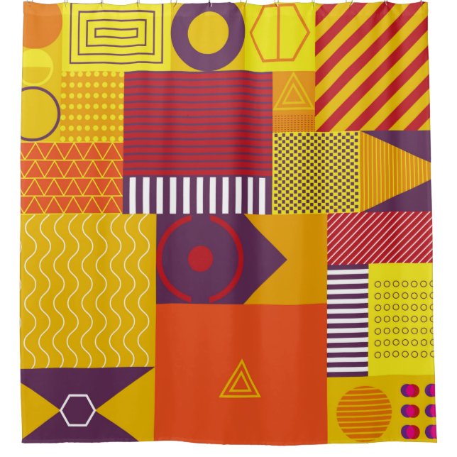 geometrischer abstrakter Hintergrund, Vintag krank Duschvorhang (Vorderseite)