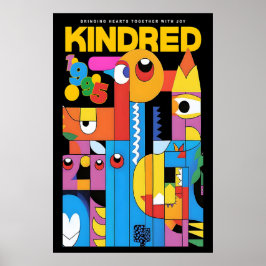 Geometrischer abstrakter Kunstdruck Kindred Ausste Poster