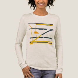 Geometrischer Abstrakter MCM-Look in Gold, Grau Or Tri-Blend Shirt