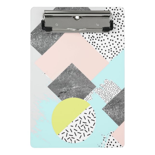 Geometrischer abstrakter Scandi Entwurf Mini Klemmbrett (Vorderseite)