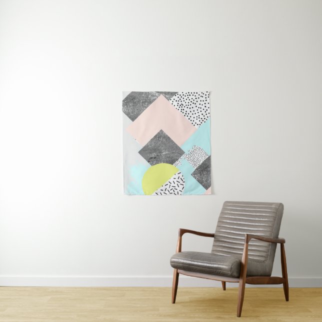 Geometrischer abstrakter Scandi Entwurf Wandteppich (Beispiel)