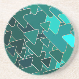 Geometrischer Aquamariner und Goldsandstein-Unters Getränkeuntersetzer