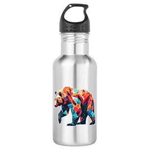 Geometrischer Bär Edelstahlflasche