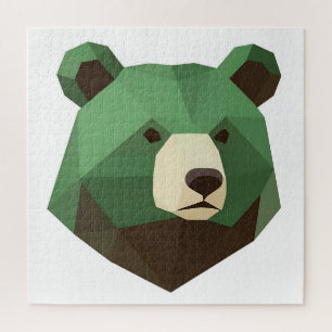Geometrischer Bärenkopf Low Poly