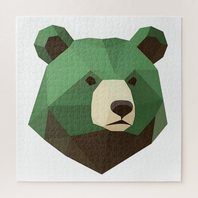Geometrischer Bärenkopf Low Poly (Vertikal)