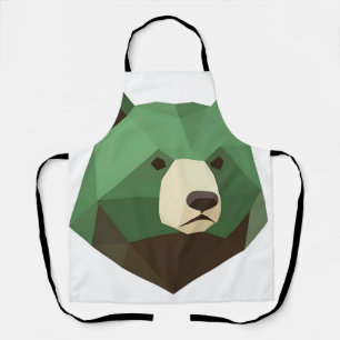 Geometrischer Bärenkopf Low Poly Schürze