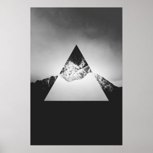 Geometrischer Berg im Dreieck Poster