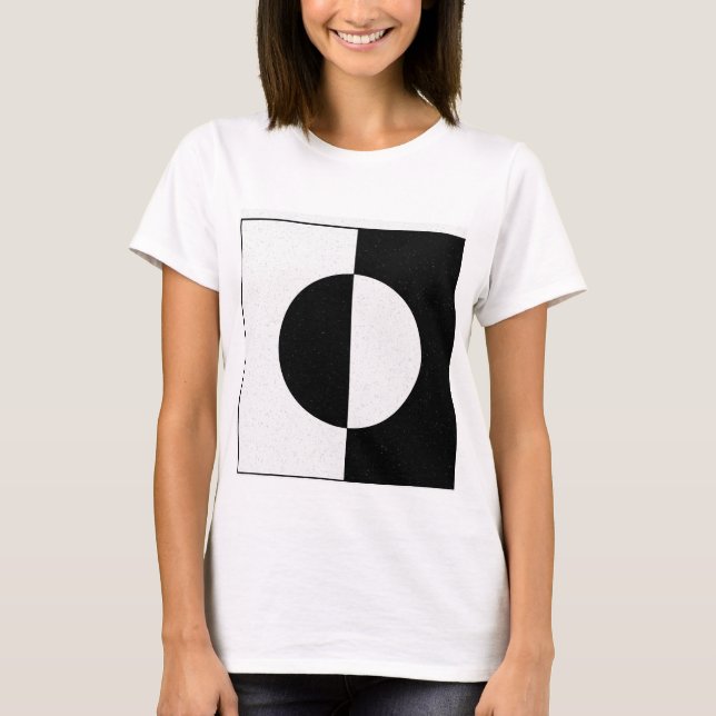 Geometrischer Black Withe T-Shirt (Vorderseite)