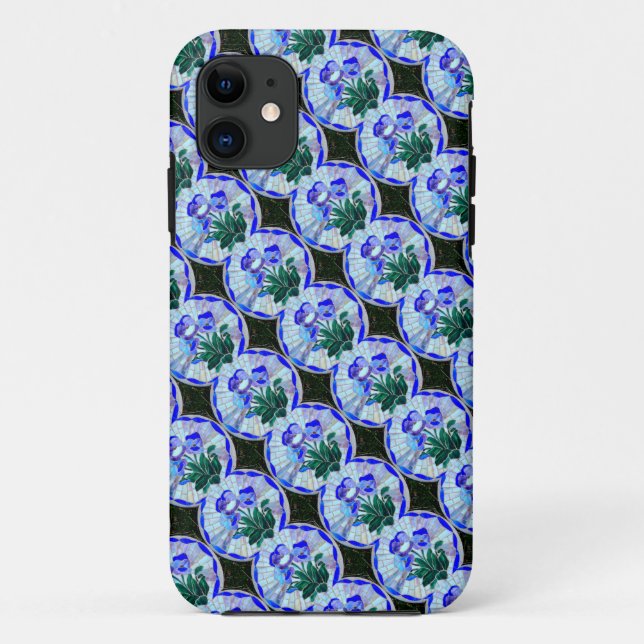 geometrischer Blumenfall des befleckten Glases Case-Mate iPhone Hülle (Rückseite)