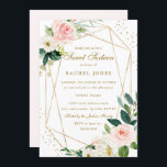 Geometrischer Blush Gold Floral 16 . Geburtstag Ei Einladung<br><div class="desc">Modernere blumengeschmückte 16 . Geburtstag Einladungen im Kleinen Bayleigh Store!</div>