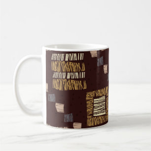 Geometrischer brauner Ethnic-Stamm-Hintergrund Kaffeetasse